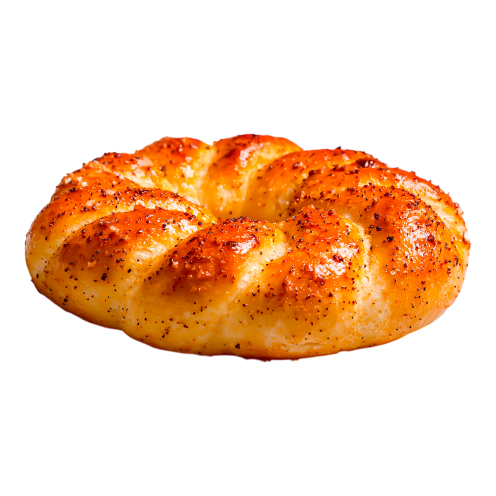 Freshly Baked Golden Bread Roll with Spices and Fluffy Texture png
