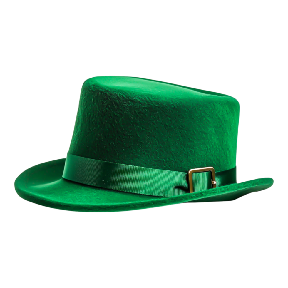 Vibrant green hat with ribbon for festive occasions and celebrations png