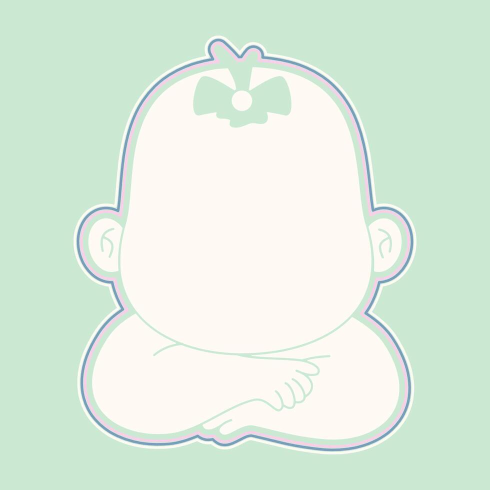 a baby with a bow on its head vector