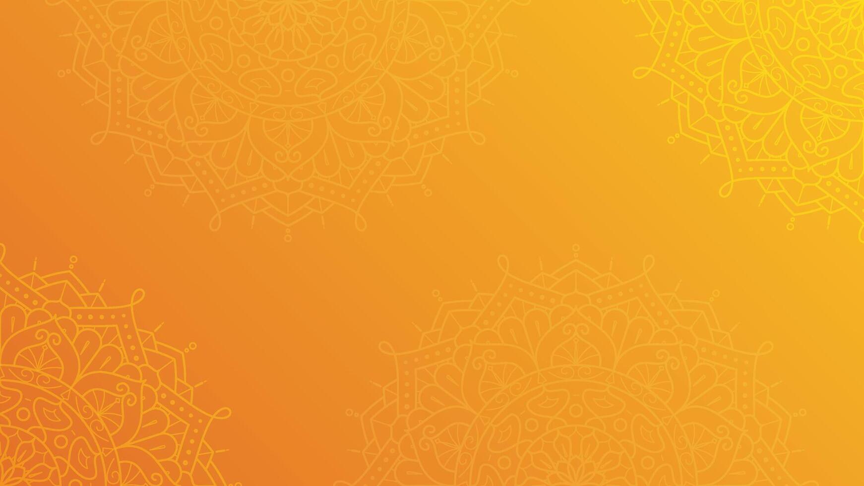 Simple Gradient Warm Horizontal Background Design with Subtle Delicate Mandala Artwork vector