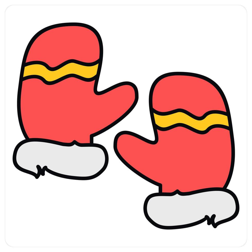 Santa Gloves and gloves icon concept vector