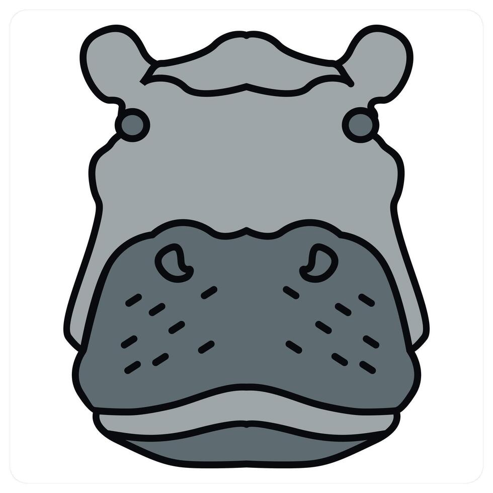 Hippopotamus and animal icon concept vector