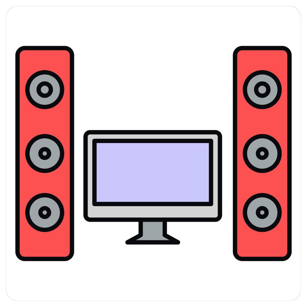 Music System and theater icon concept vector