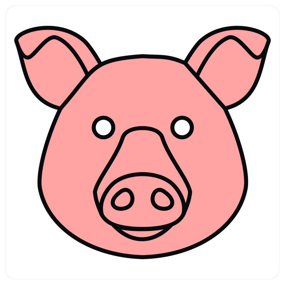 Pig and forest icon concept vector