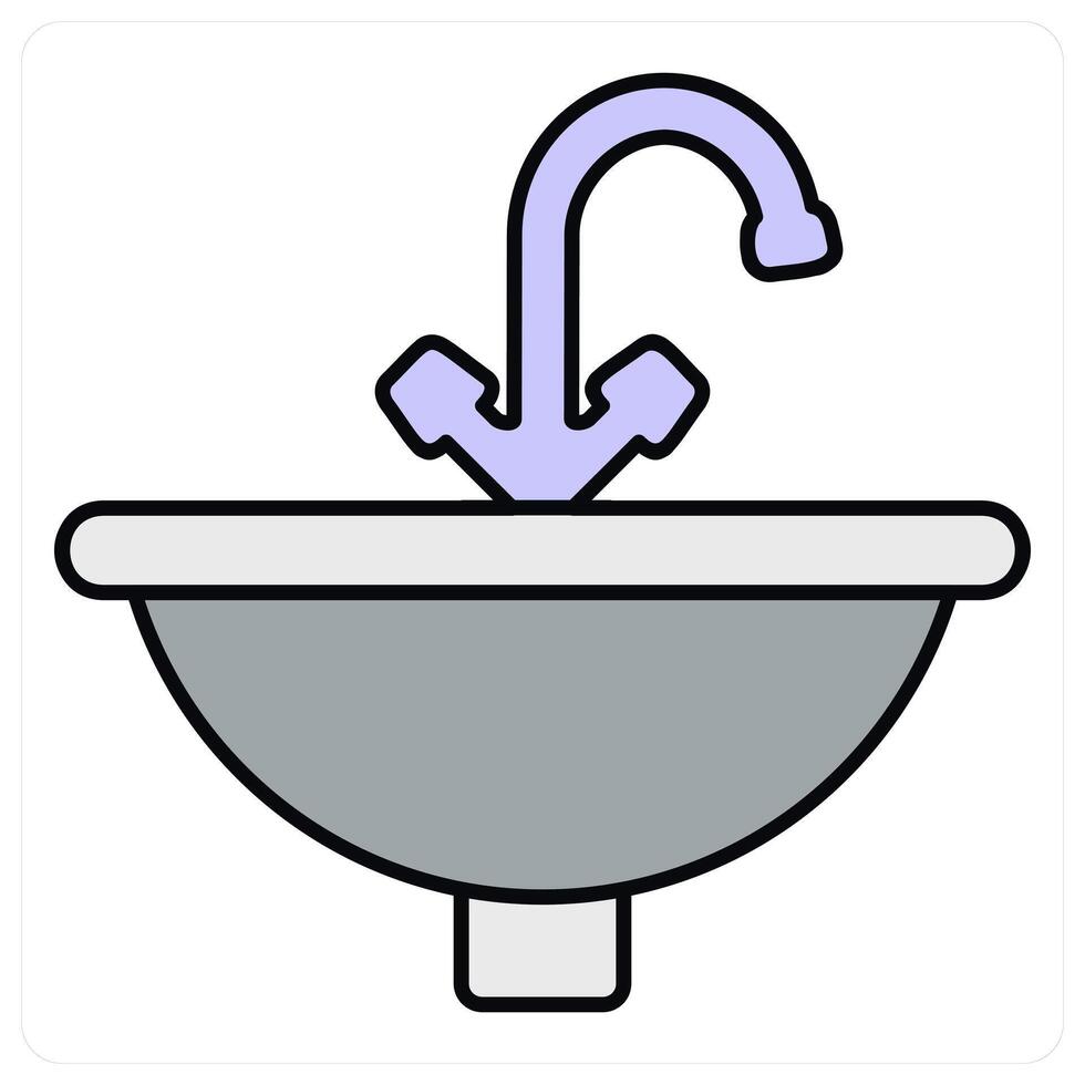 Wash basin and clean icon concept vector