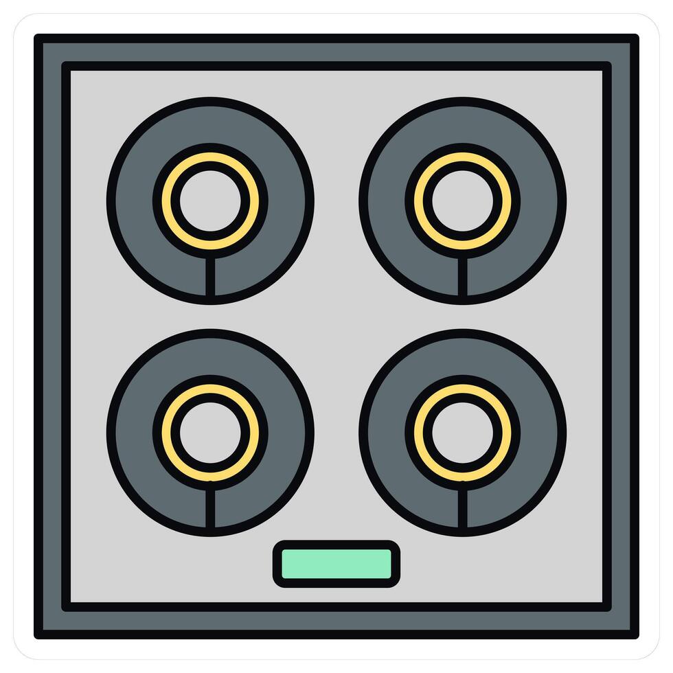 Stove and gas icon concept vector