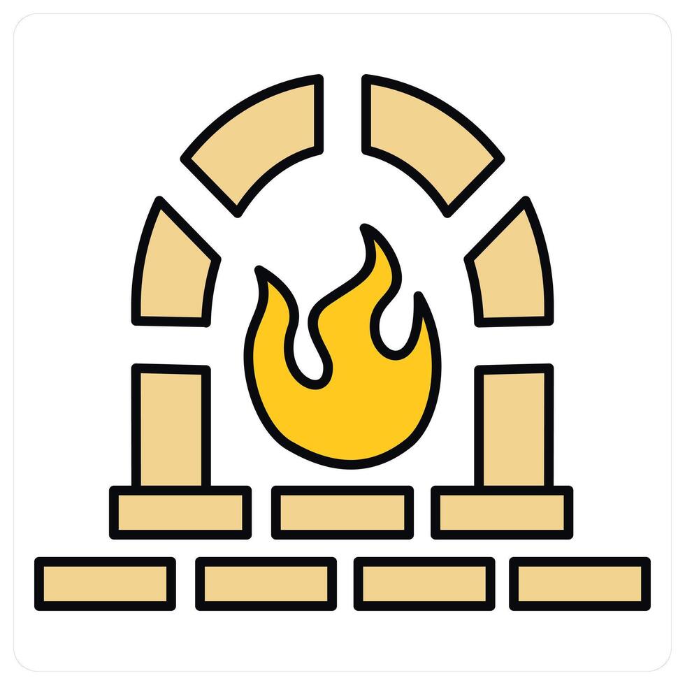 Fireplace and bonefire icon concept vector