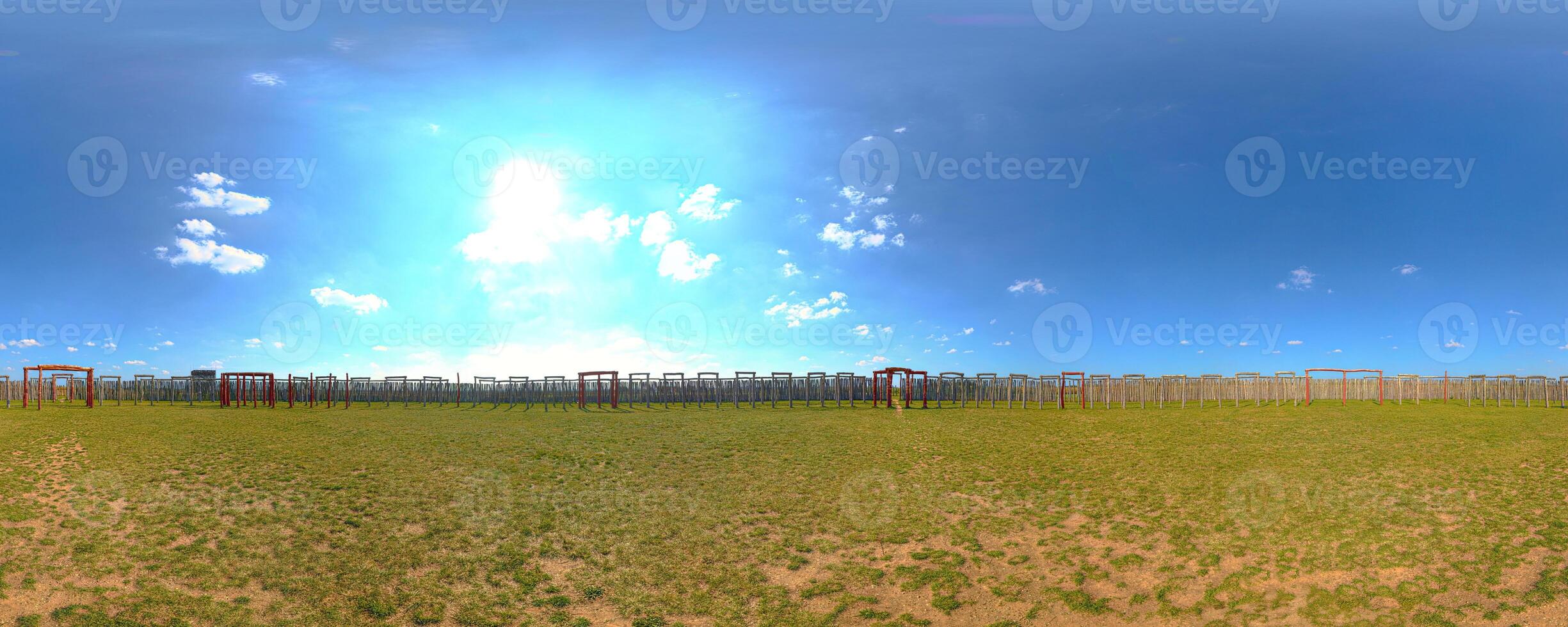 360 degree panorama from the center of circular sacred site at Pommelte, Germany photo
