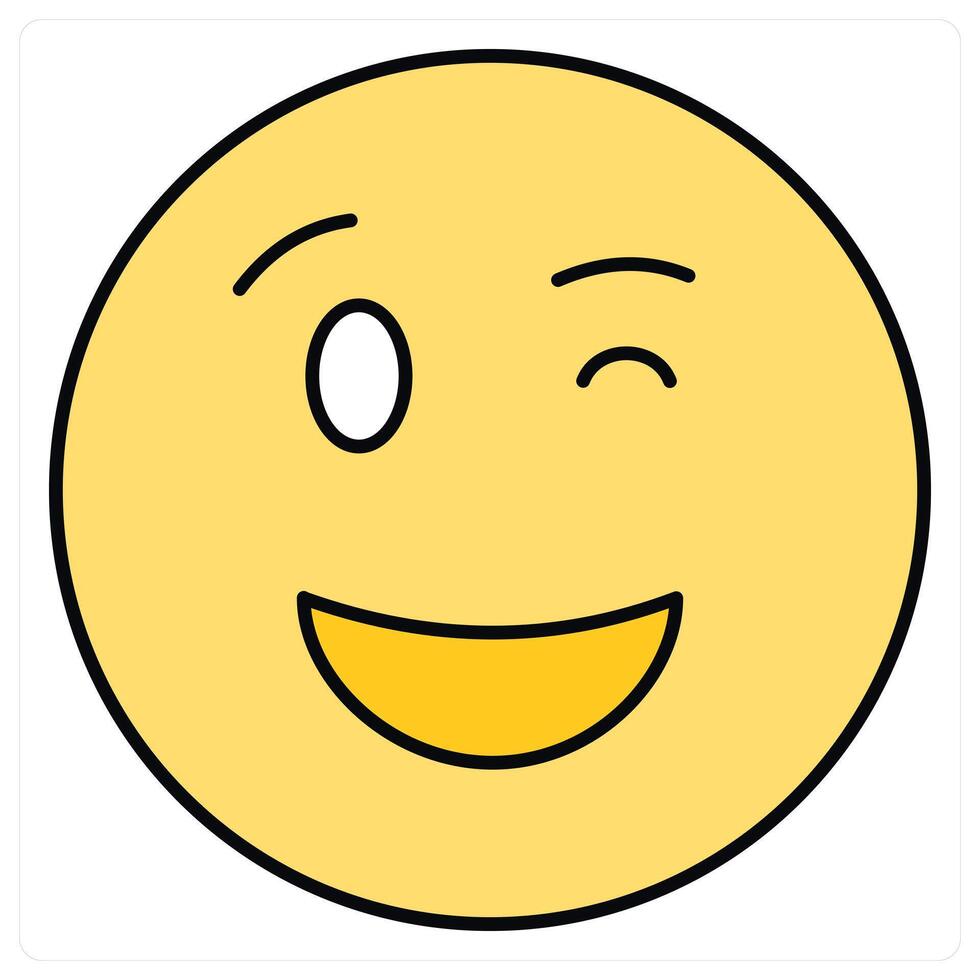 Wink and emoji icon concept vector
