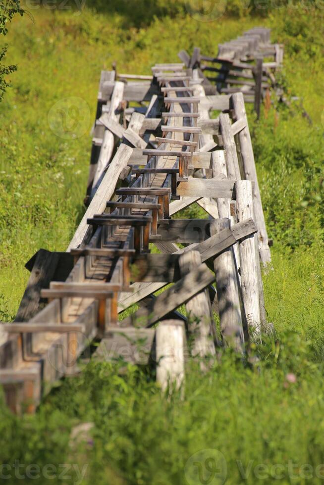 Traditional aqueduct at the Rortrask Silanger culture reserve in Lapland photo