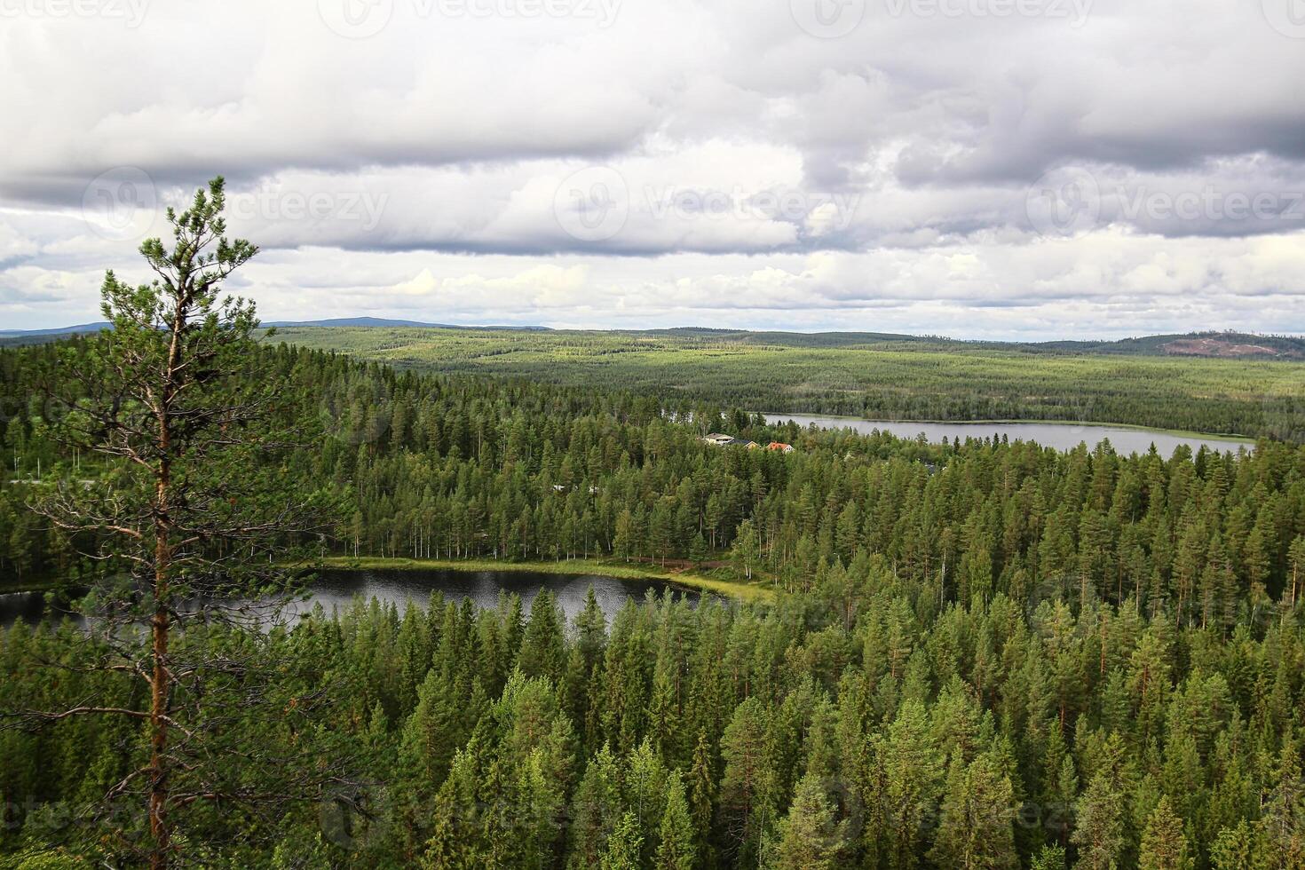Outlook from Kyrkberget in Vilhelmina, Vasterbotten, Sweden photo