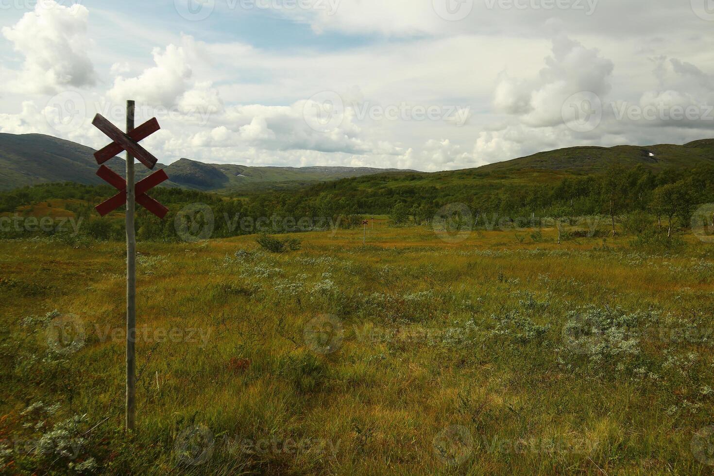 Scooter trail in Blasjofjalls nature reserve near the Wilderness Road in Sweden photo