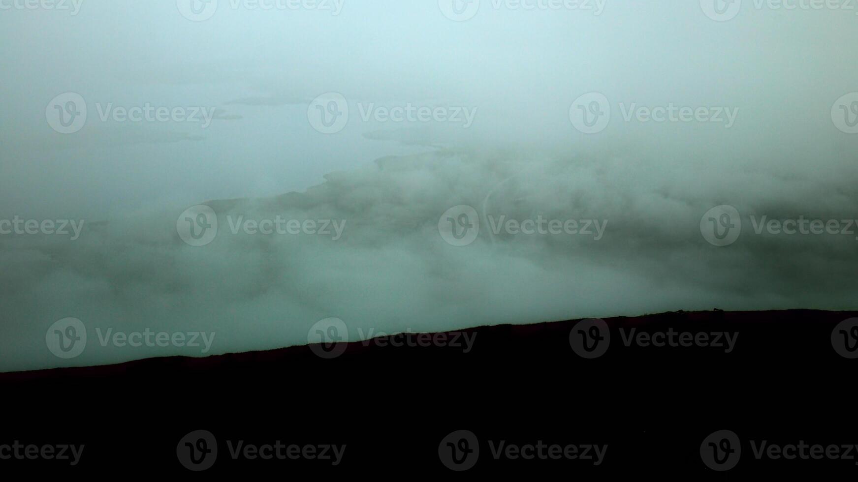 Abisko valley is occluded by the clouds photo