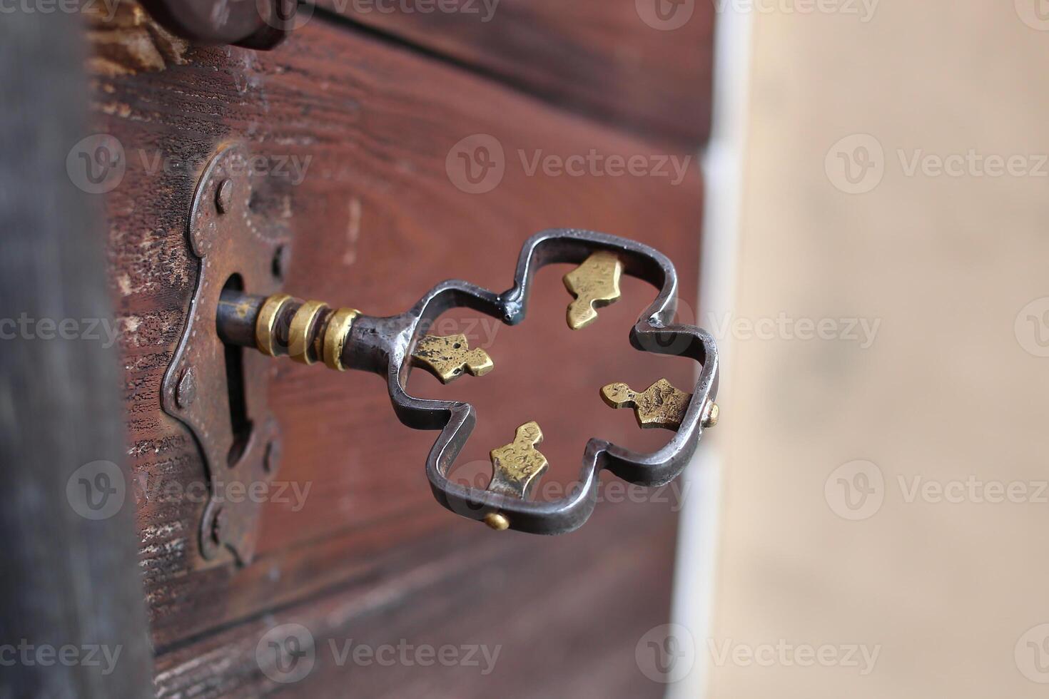 Ornamental key at Hackas church in Jamtland, Sweden photo