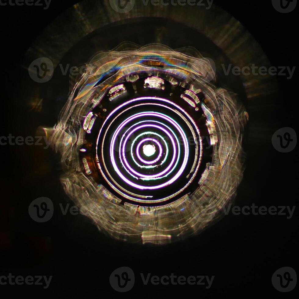 Abstract light effects by refraction in glass photo