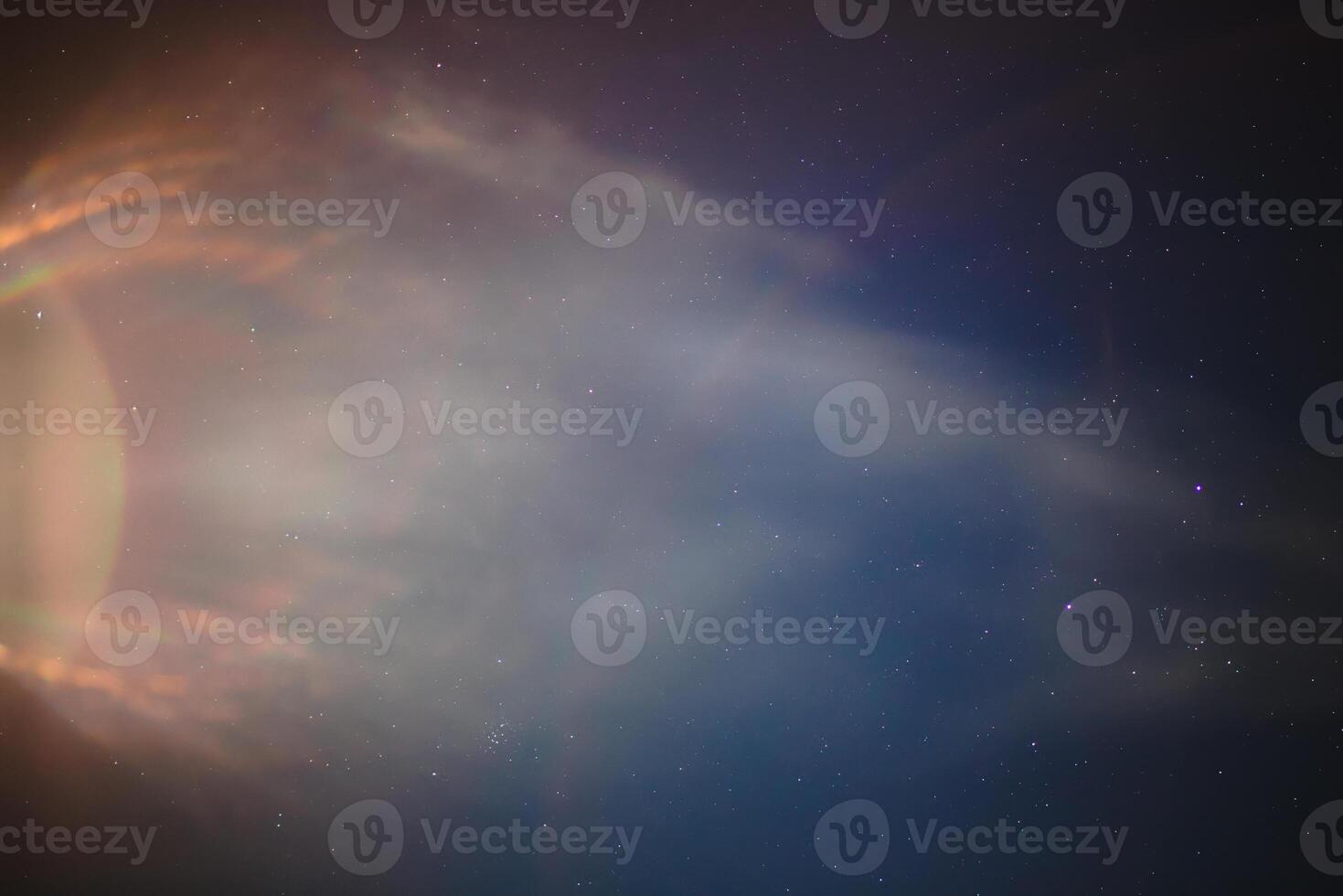 Abstract reflections of moon on starry sky photo