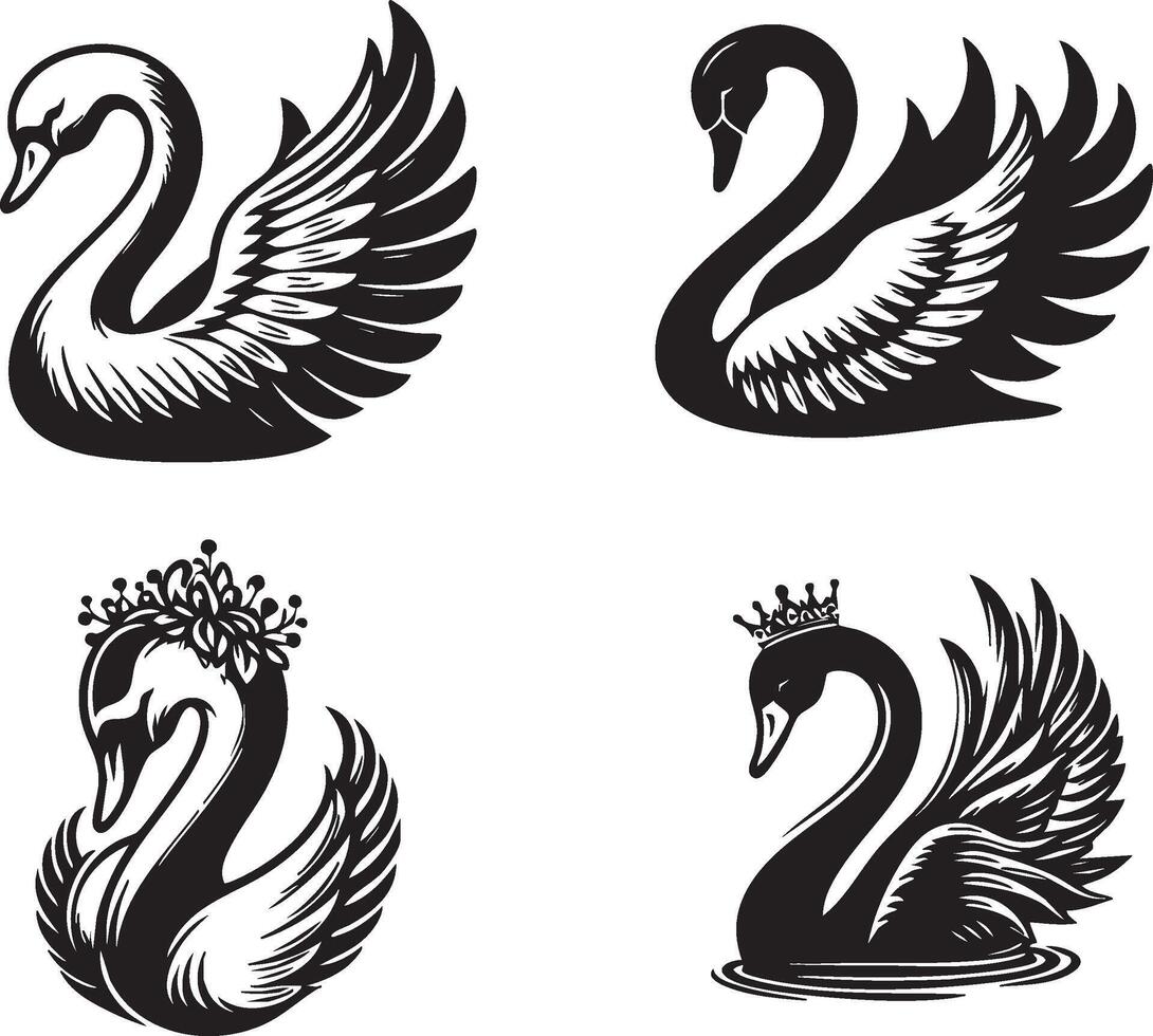 Symbolic Swan Illustration for Luxury Branding vector