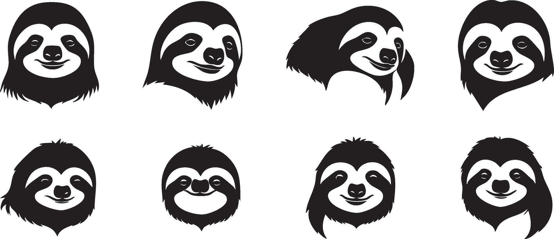 Decorative Sloth Head Illustration for Wildlife Projects vector
