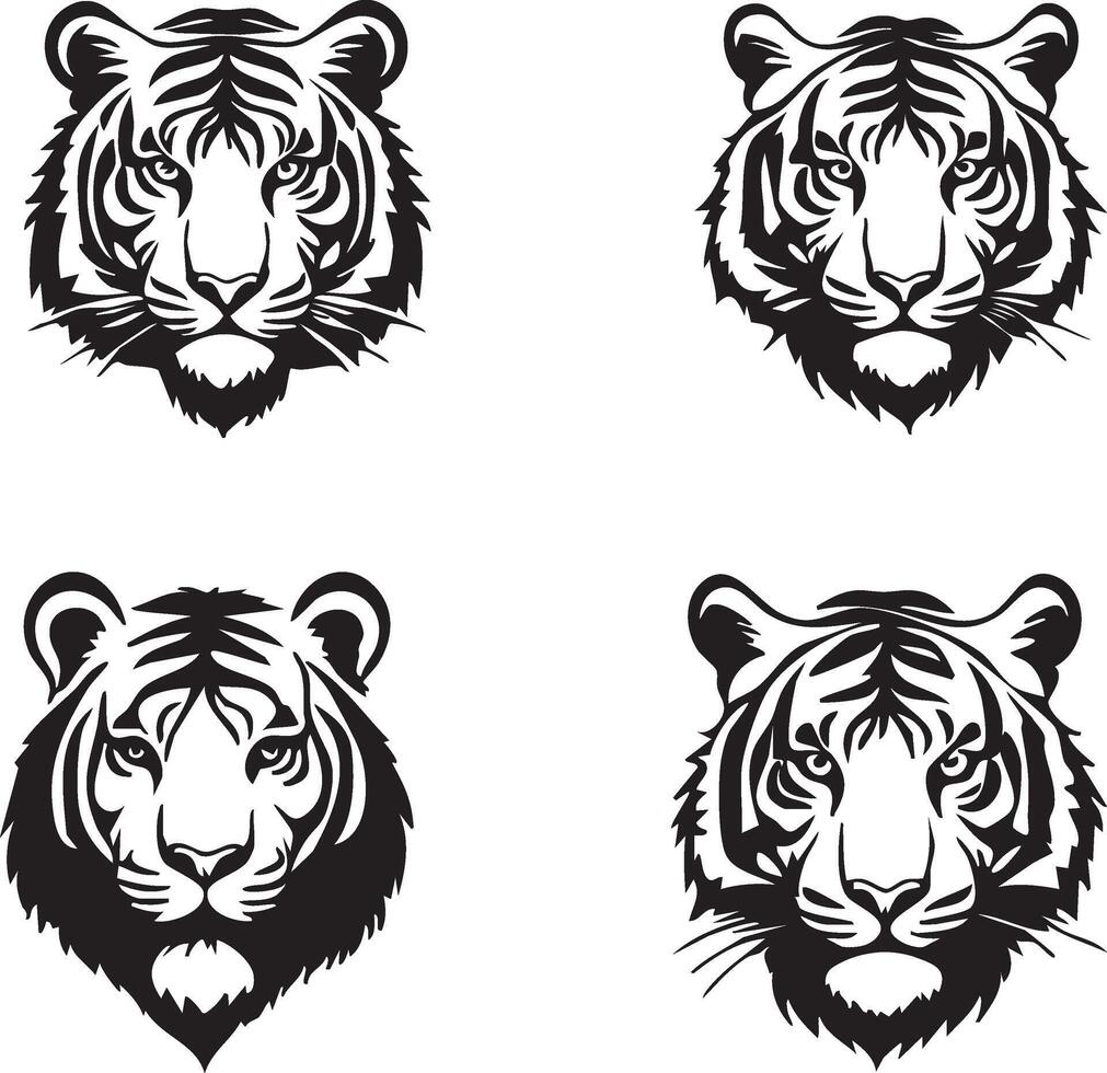 Jungle Tiger Silhouette for Nature-Inspired Projects vector