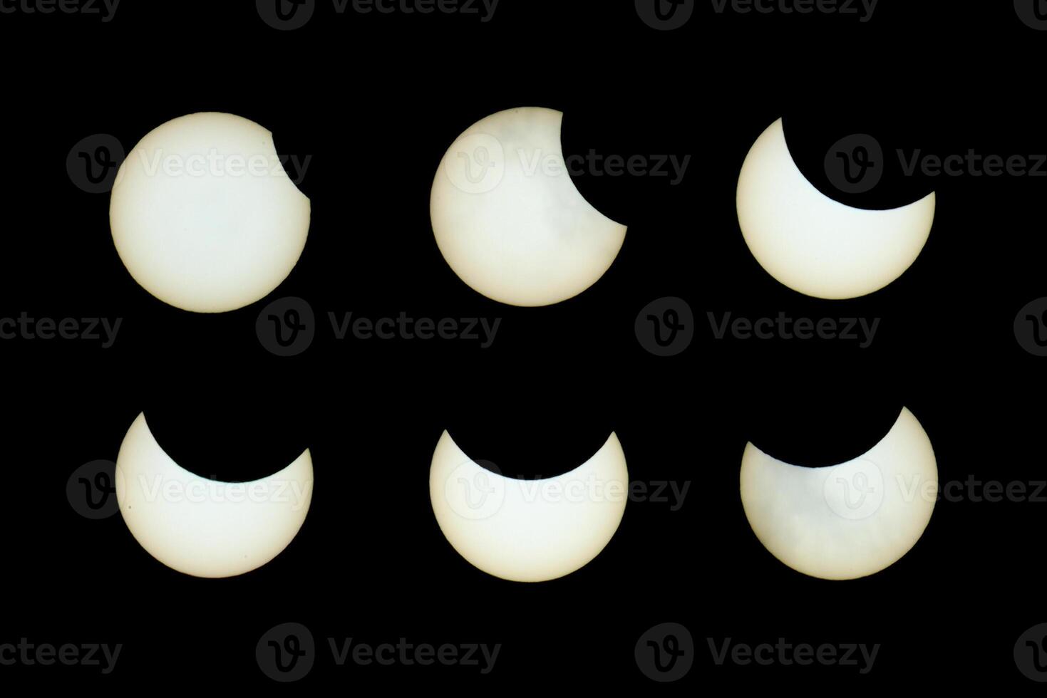 Composite of different phases of solar eclipse on June 10th 2021, shot in northern Sweden photo