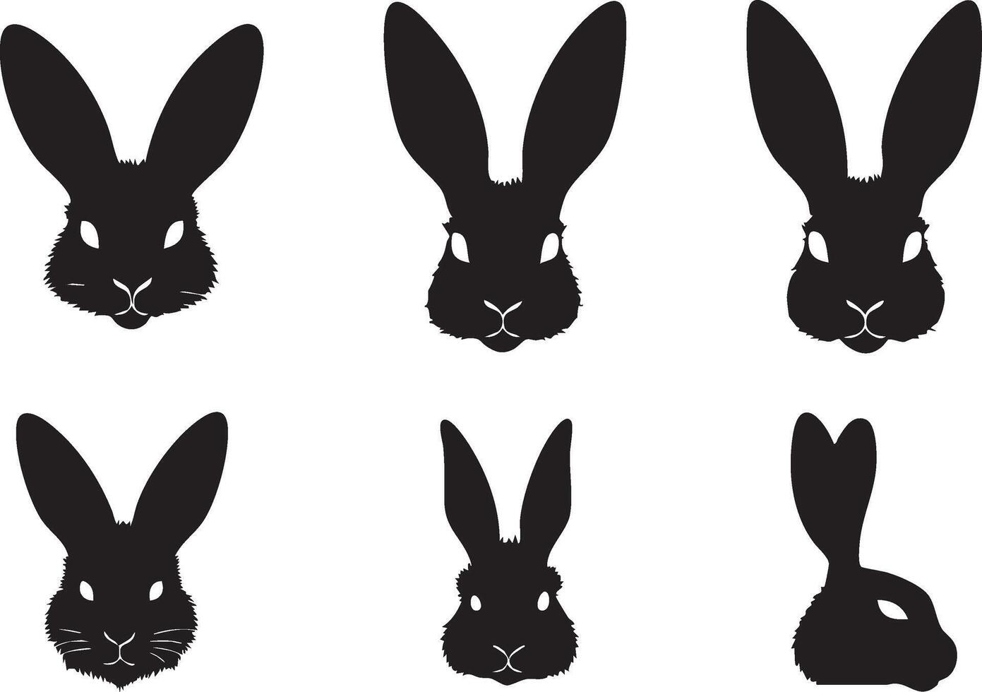 Rabbit Face Sketch for Minimalist Art vector