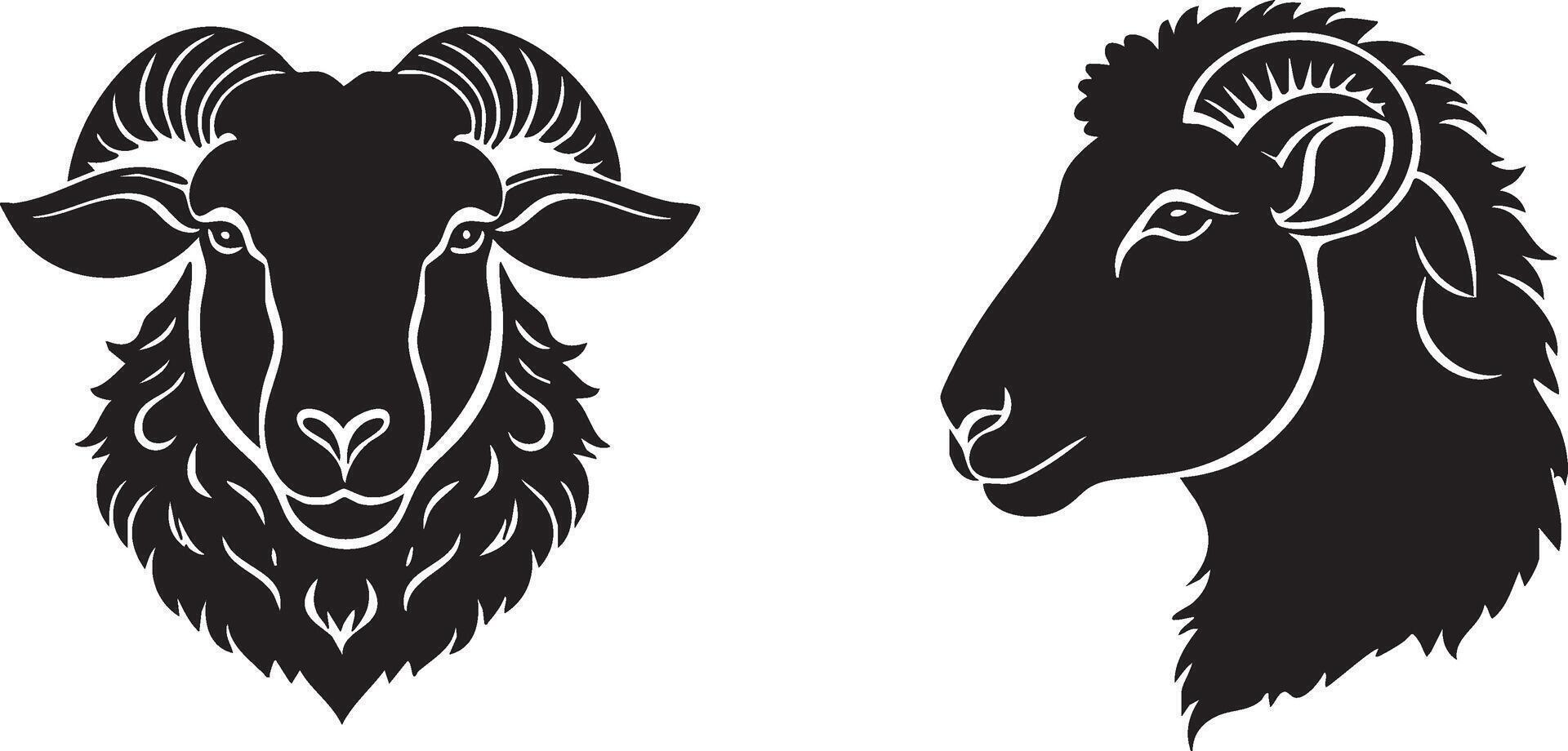 Sheep Head Drawing for Decorative and Minimal Concepts vector