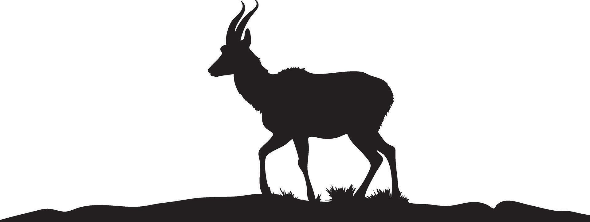Minimalist Pronghorn Outline for Nature Art vector