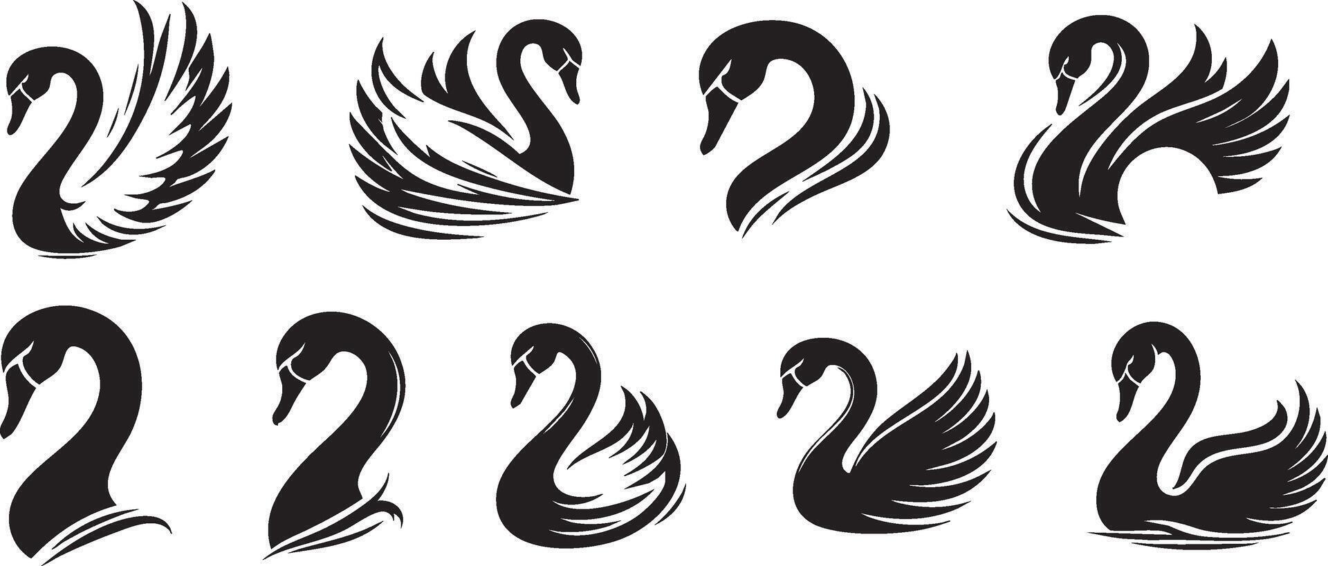 Minimalist Swan Silhouette for Elegant Branding vector