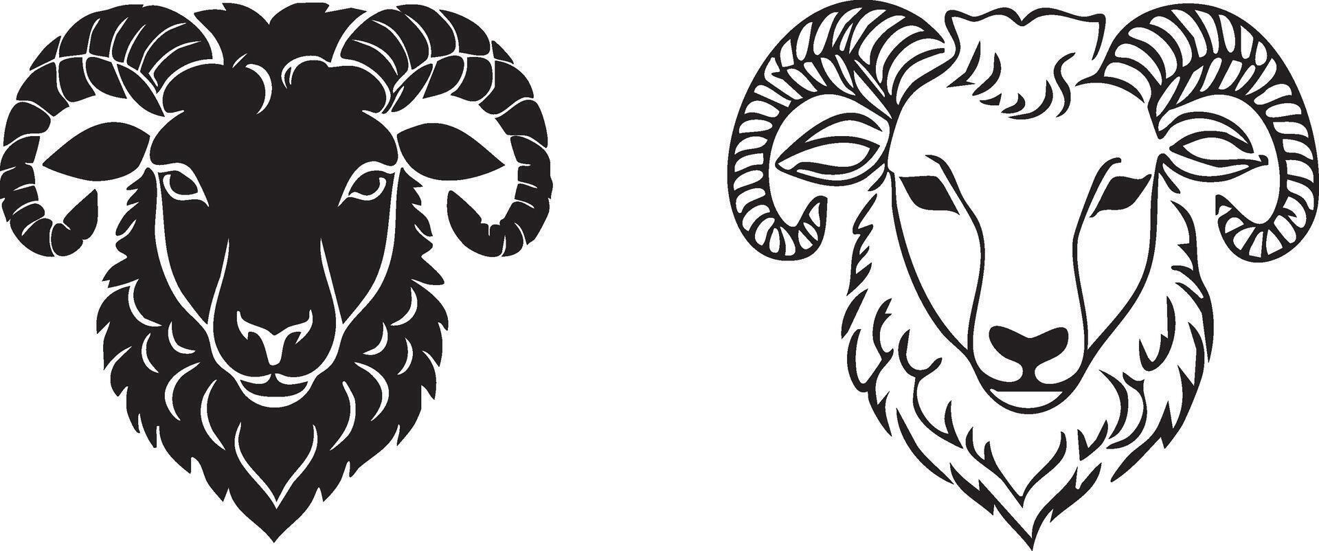 Artistic Sheep Face Illustration for Exclusive Branding vector