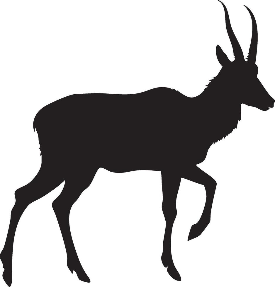 Pronghorn Head Silhouette for Wildlife Art vector