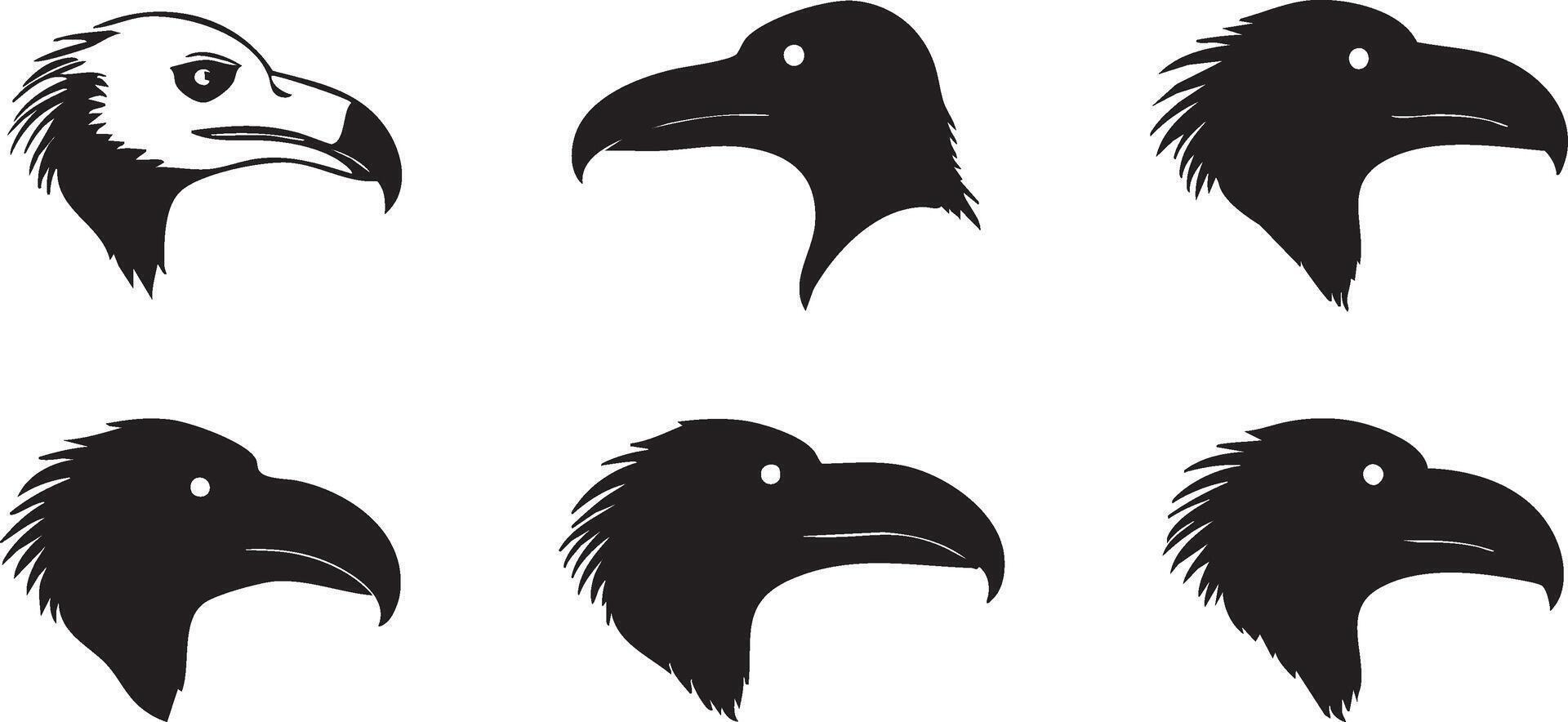 Vulture Head Outline for Wildlife and Animal-Themed Projects vector