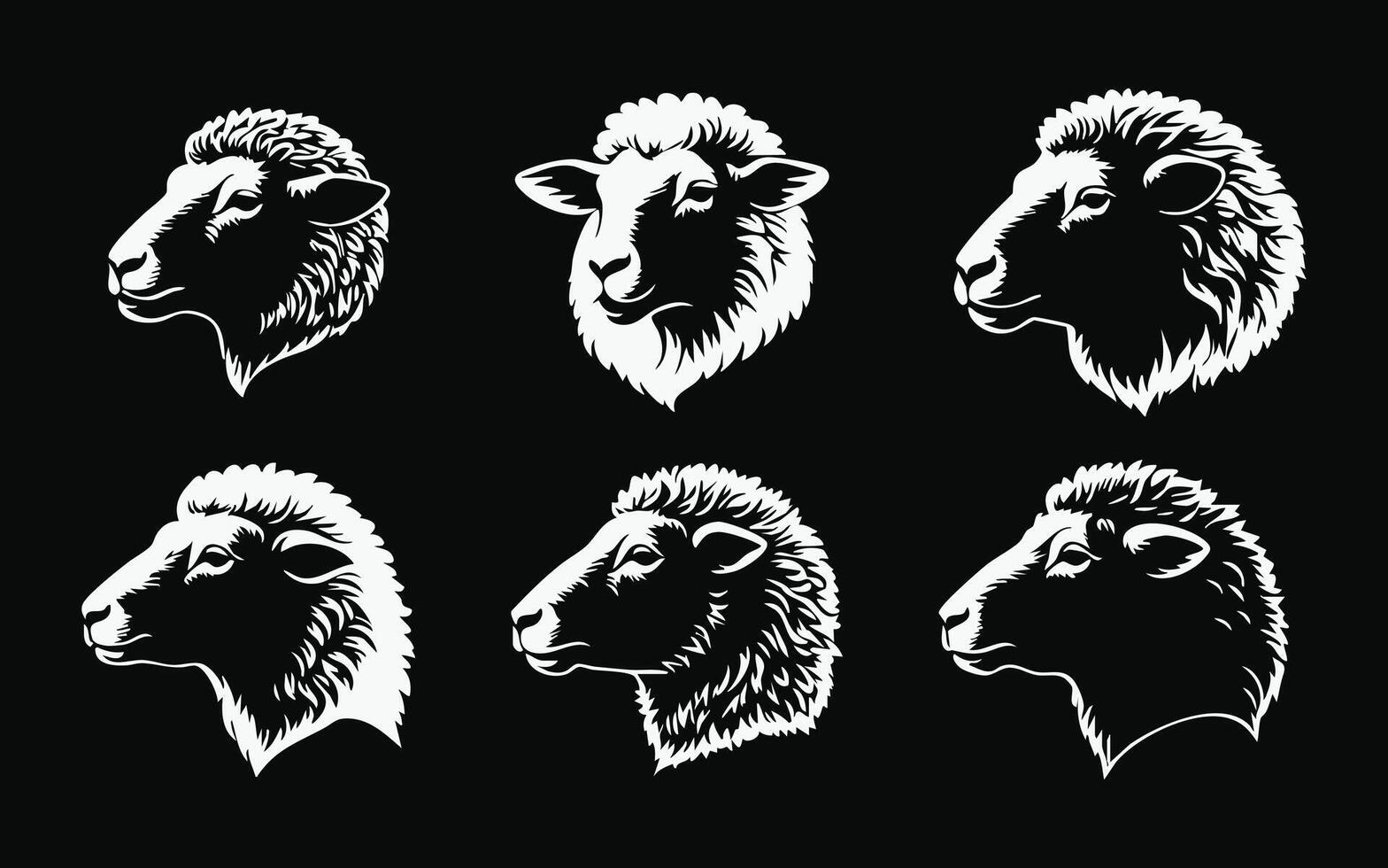 Pastoral Sheep Silhouette Illustration for Rustic Designs vector