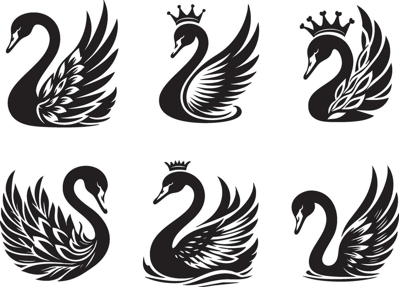 Stylish Swan Design for Modern Nature-Inspired Creations vector