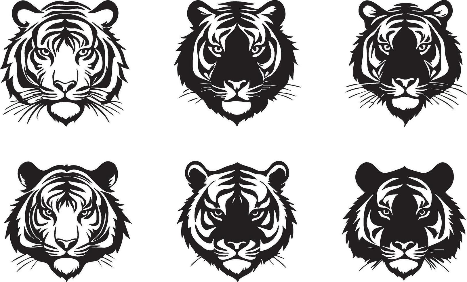 Fierce Tiger Portrait for Sports and Power Logos vector