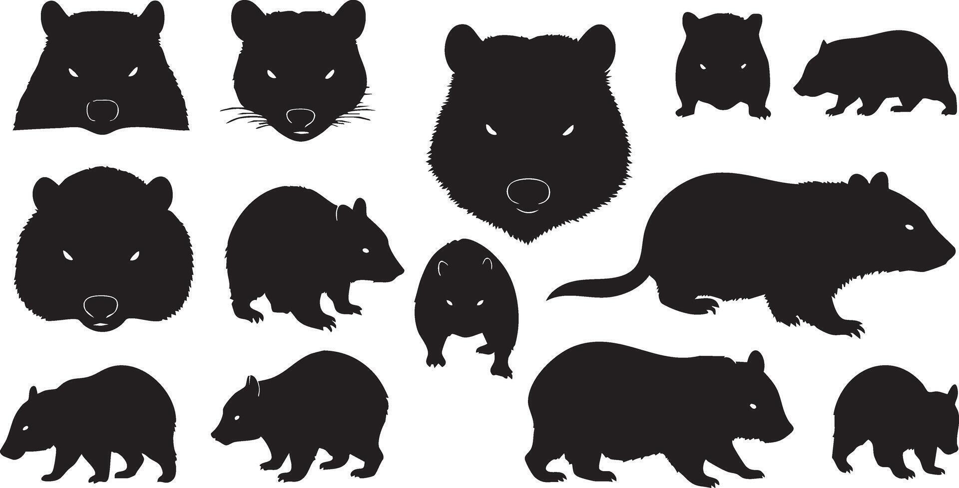 Woodland Creature Wombat Head for Animal-Themed Branding vector