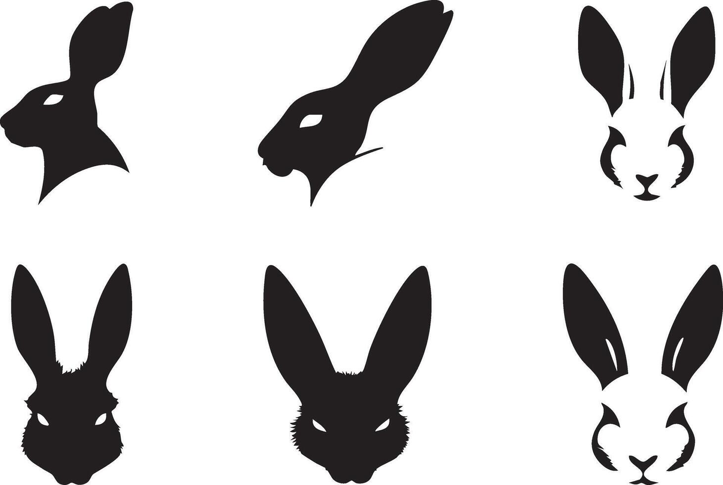 Nature-Inspired Rabbit Head Design vector