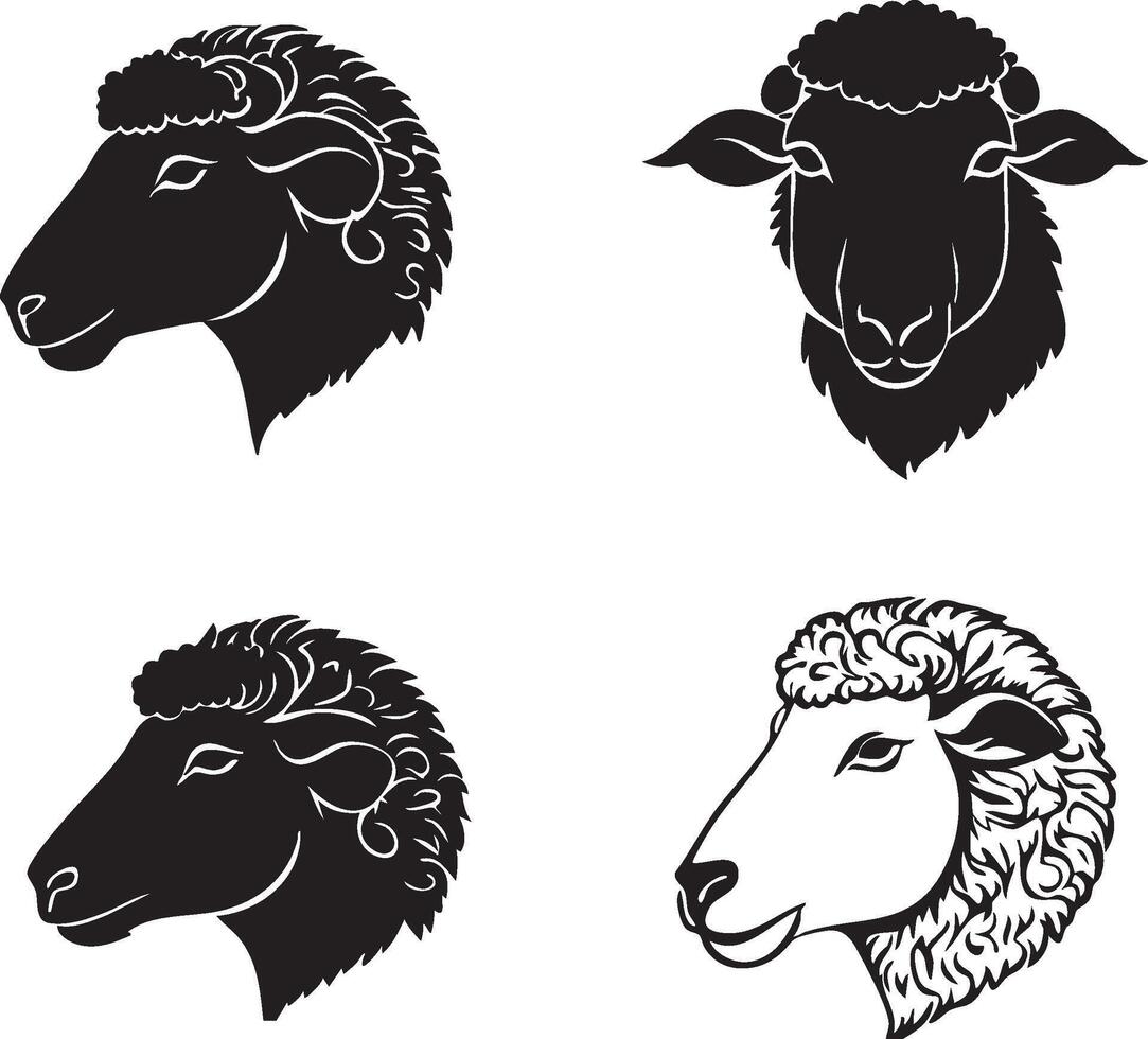 Minimalistic Sheep Head Artwork for Unique Projects vector