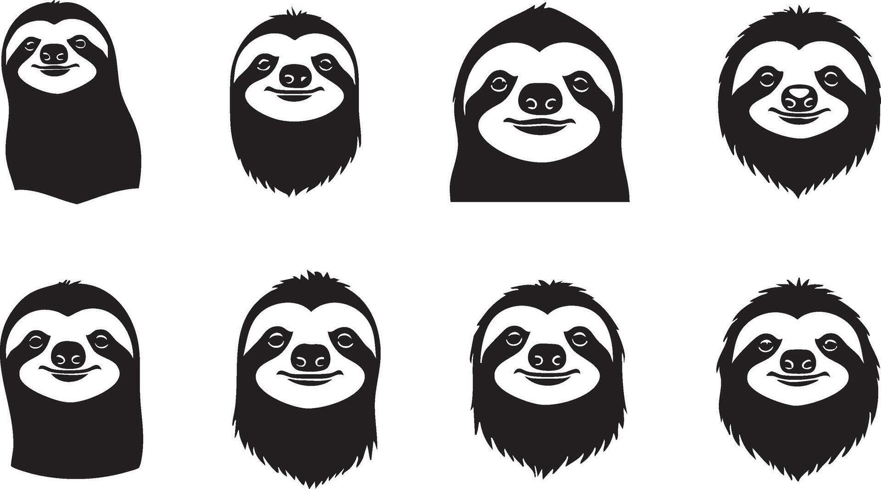 Rustic Sloth Head Silhouette for Farm and Countryside Art vector