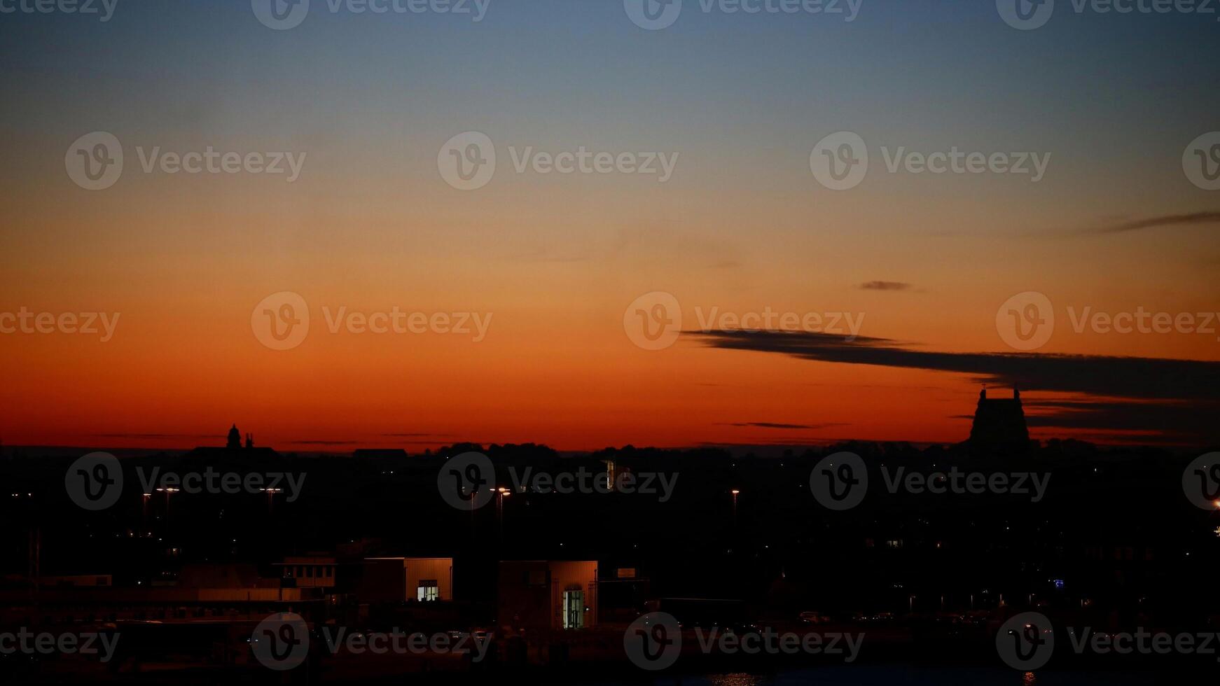 Cityscape of Trelleborg in the middle of the night photo