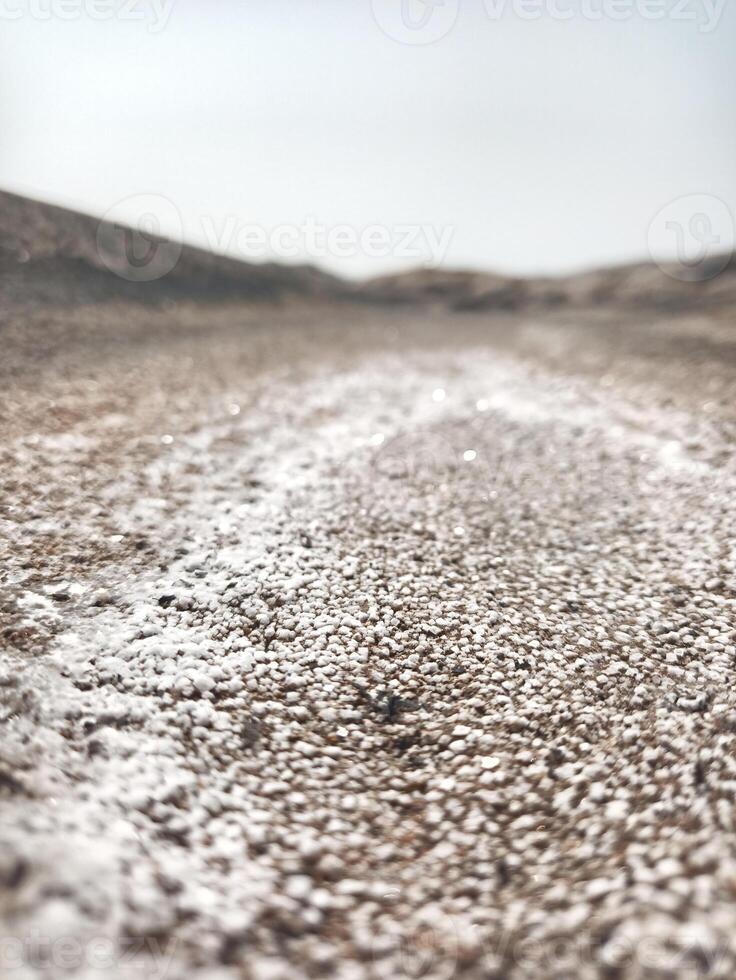 Close up of salt crystals at the sea photo