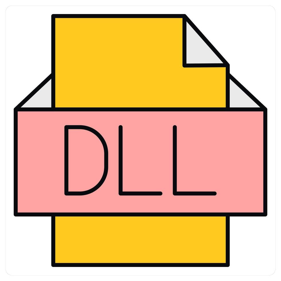 DLL File and paper icon concept vector