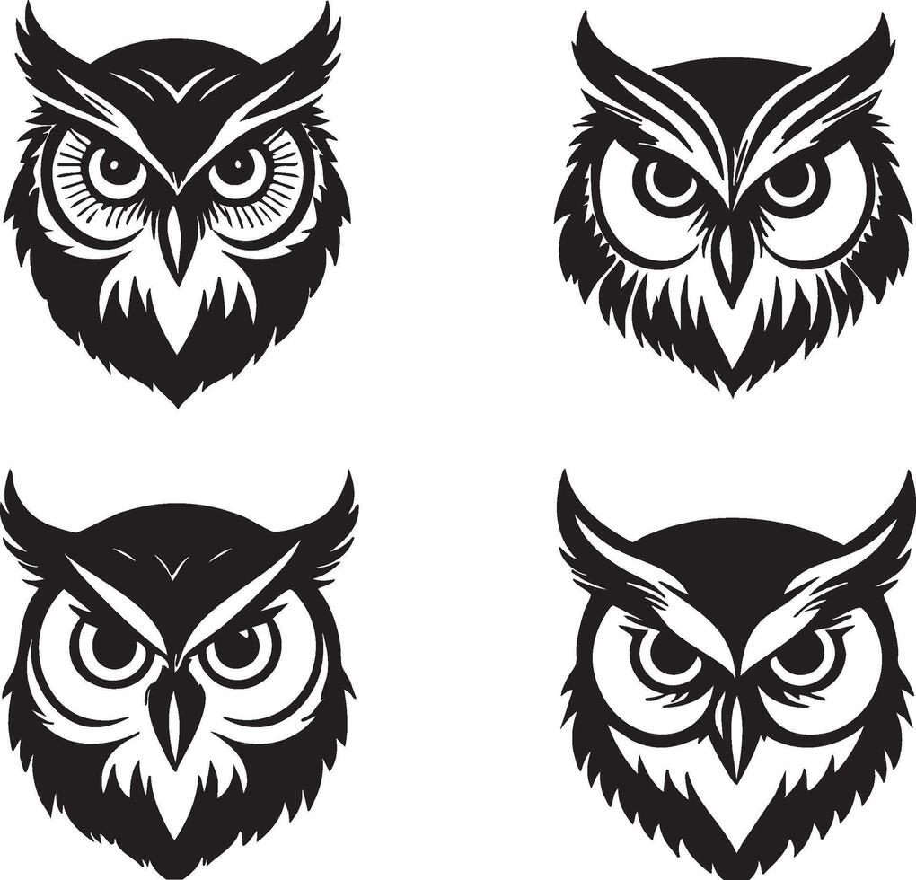 Owl Face for Wisdom-Themed Animal Illustrations vector
