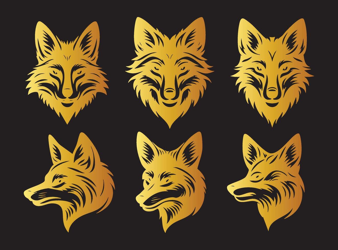 golden Jackal Profile for African Wildlife Illustrations vector