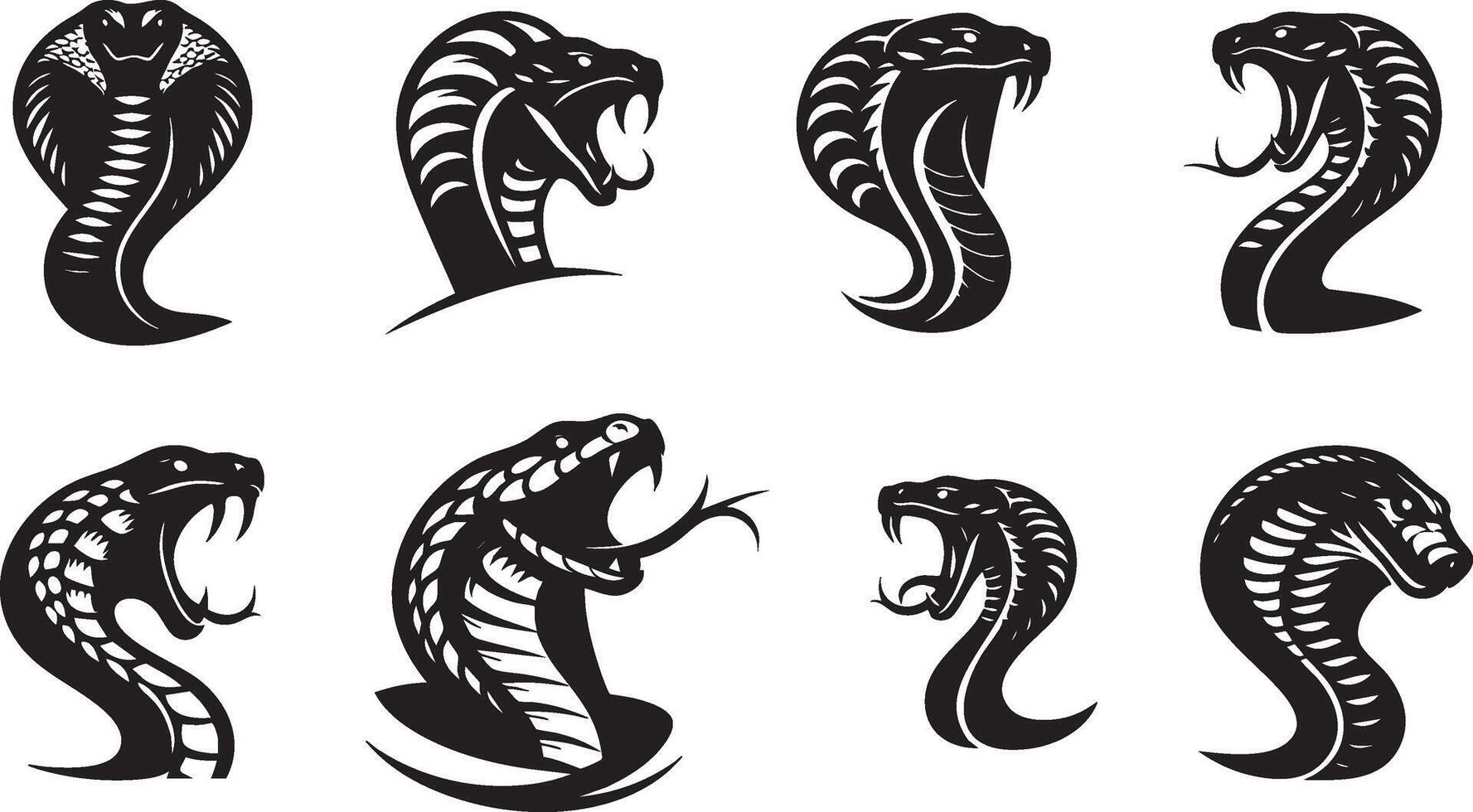 Cobra Profile Silhouette for Jungle-Themed Graphics vector