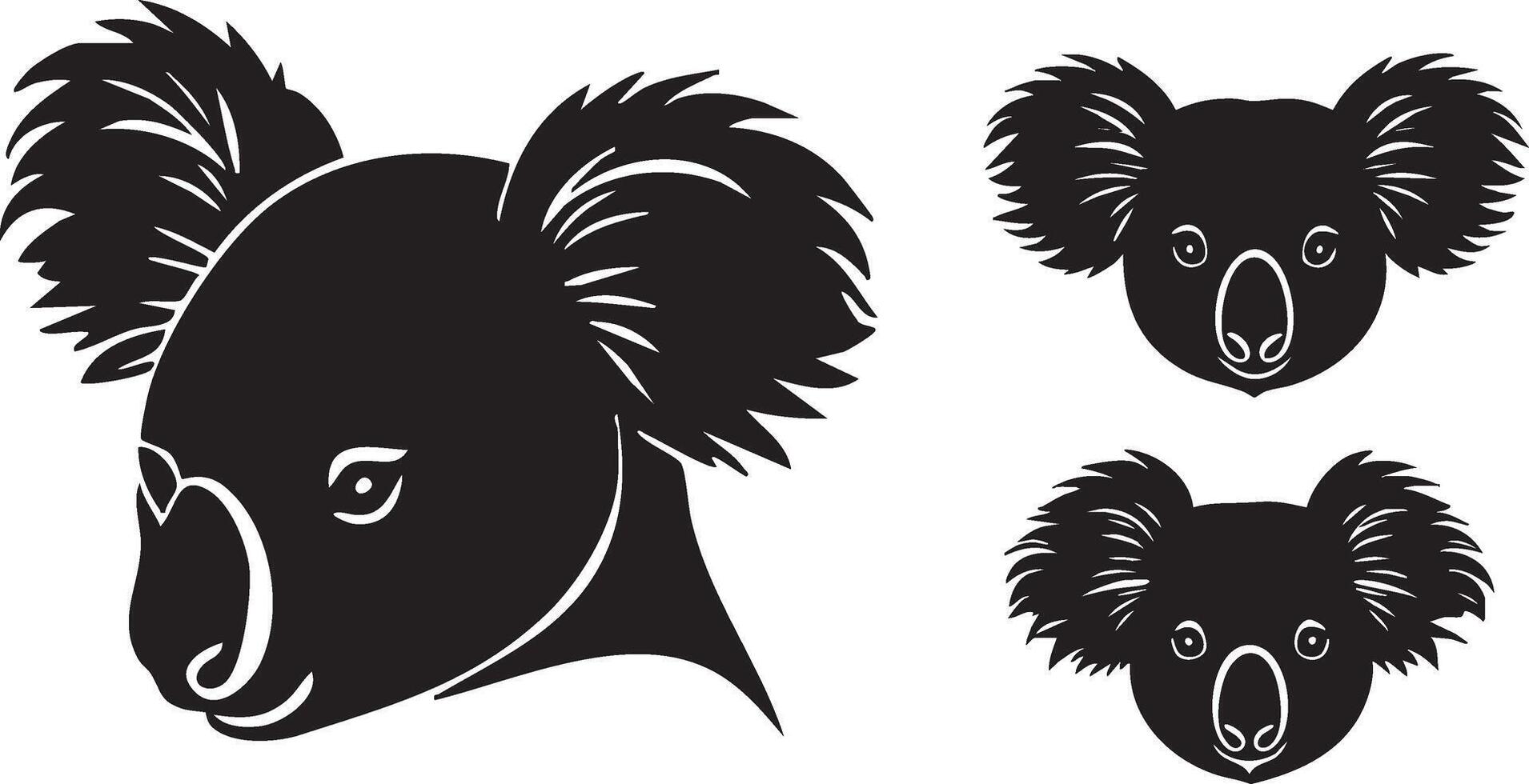 Forest Koala Head Art for Nature-Inspired Projects vector