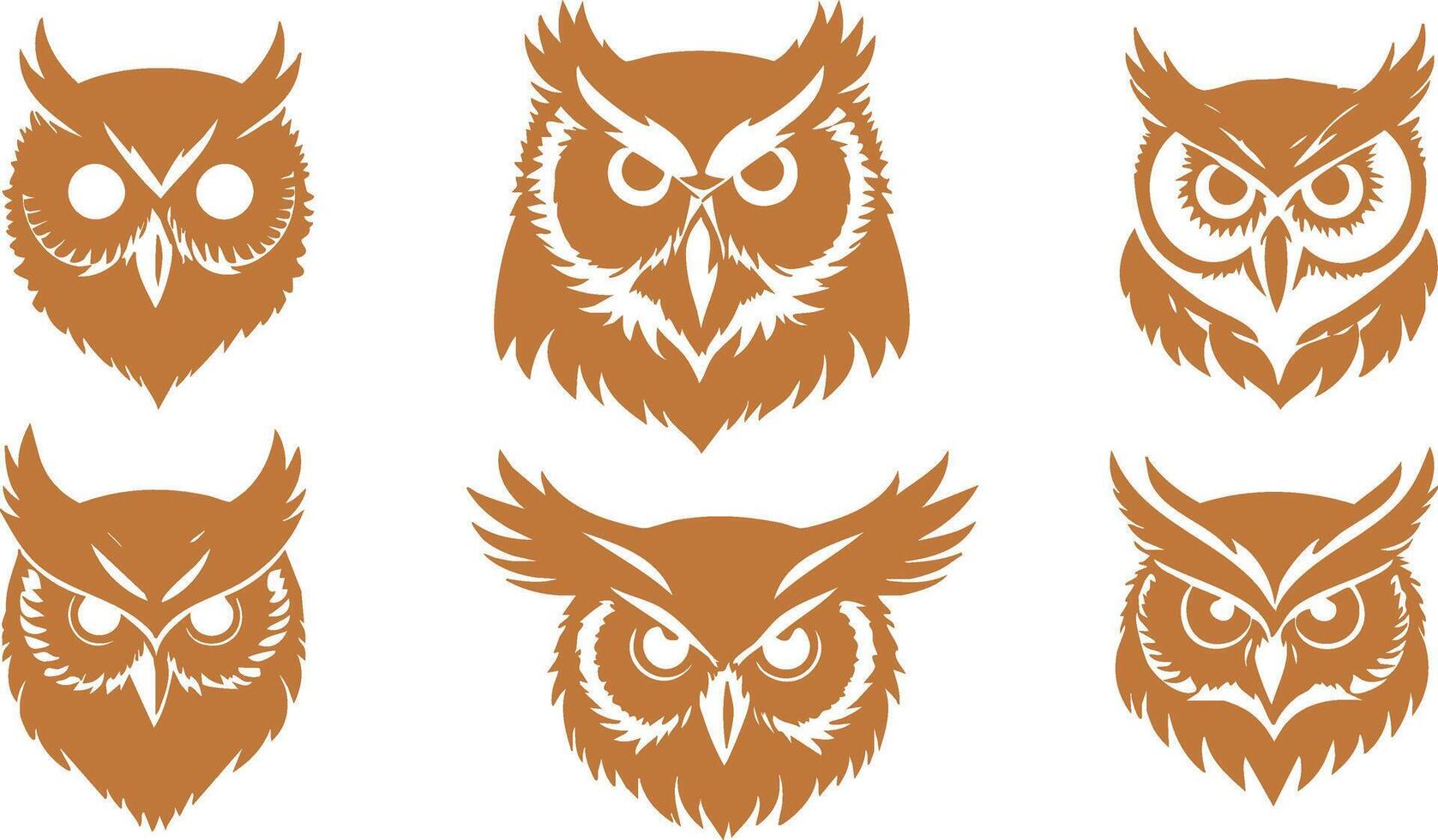 Night Owl Head for Nature-Themed Illustration Projects vector