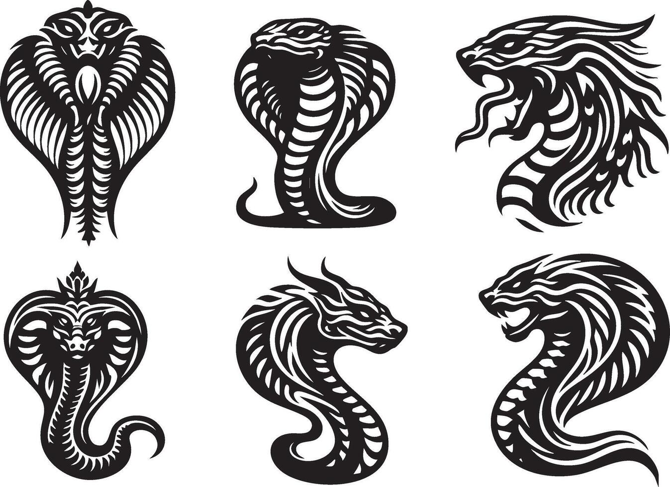 Cobra Sketch for Wildlife and Reptile Artwork vector