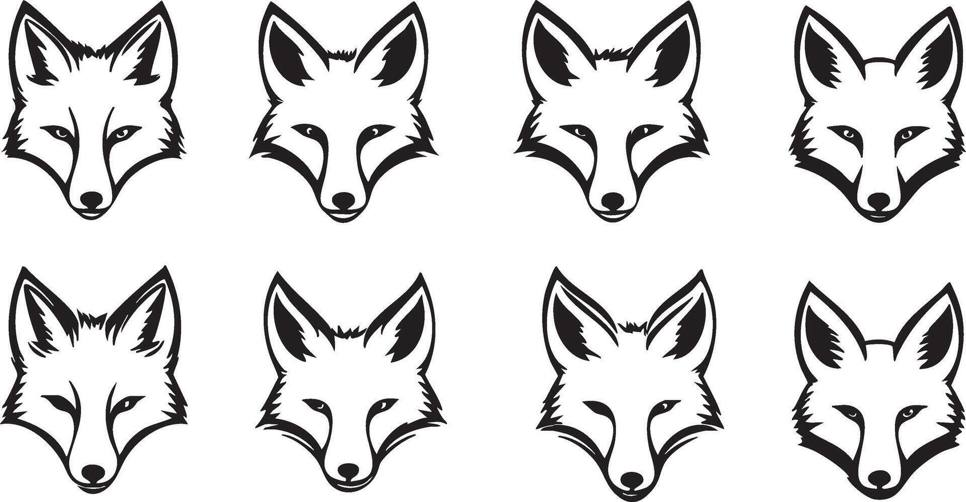 Fox Head Silhouette for Elegant Wildlife Art vector