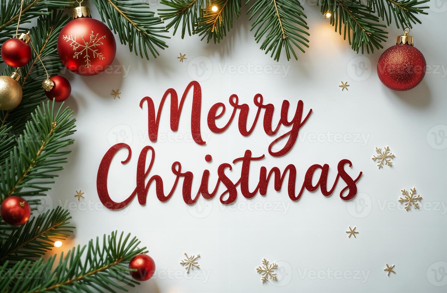 Merry Christmas sightly Greeting Card white Background, New Year Greeting photo