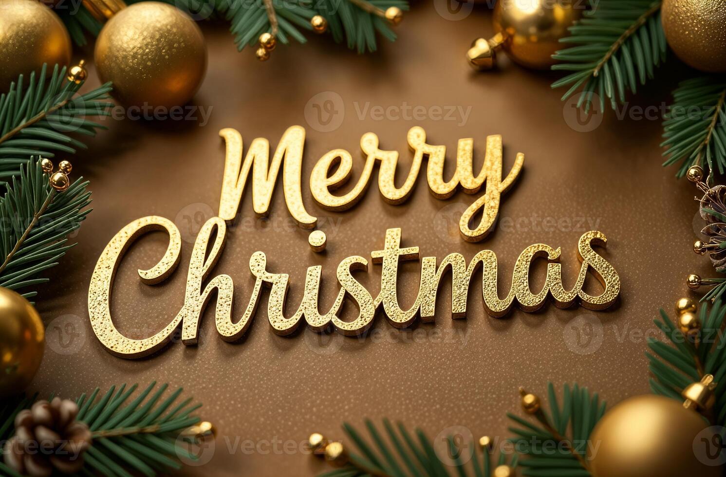 Merry Christmas sightly Greeting Card gold Background, New Year Greeting photo